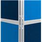 Navy and light blue freestanding modular display boards