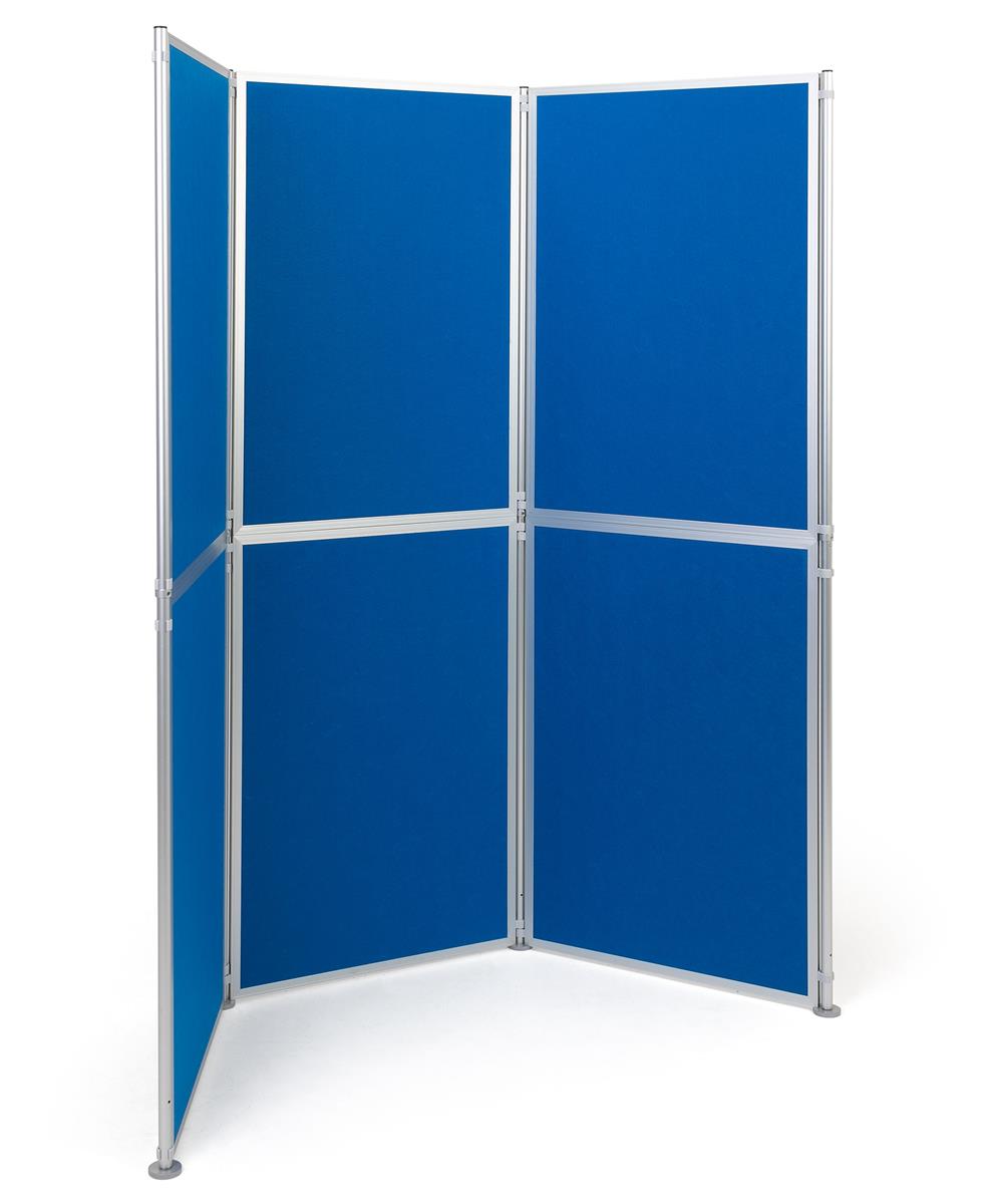 Freestanding modular display boards with six individual display panels 
