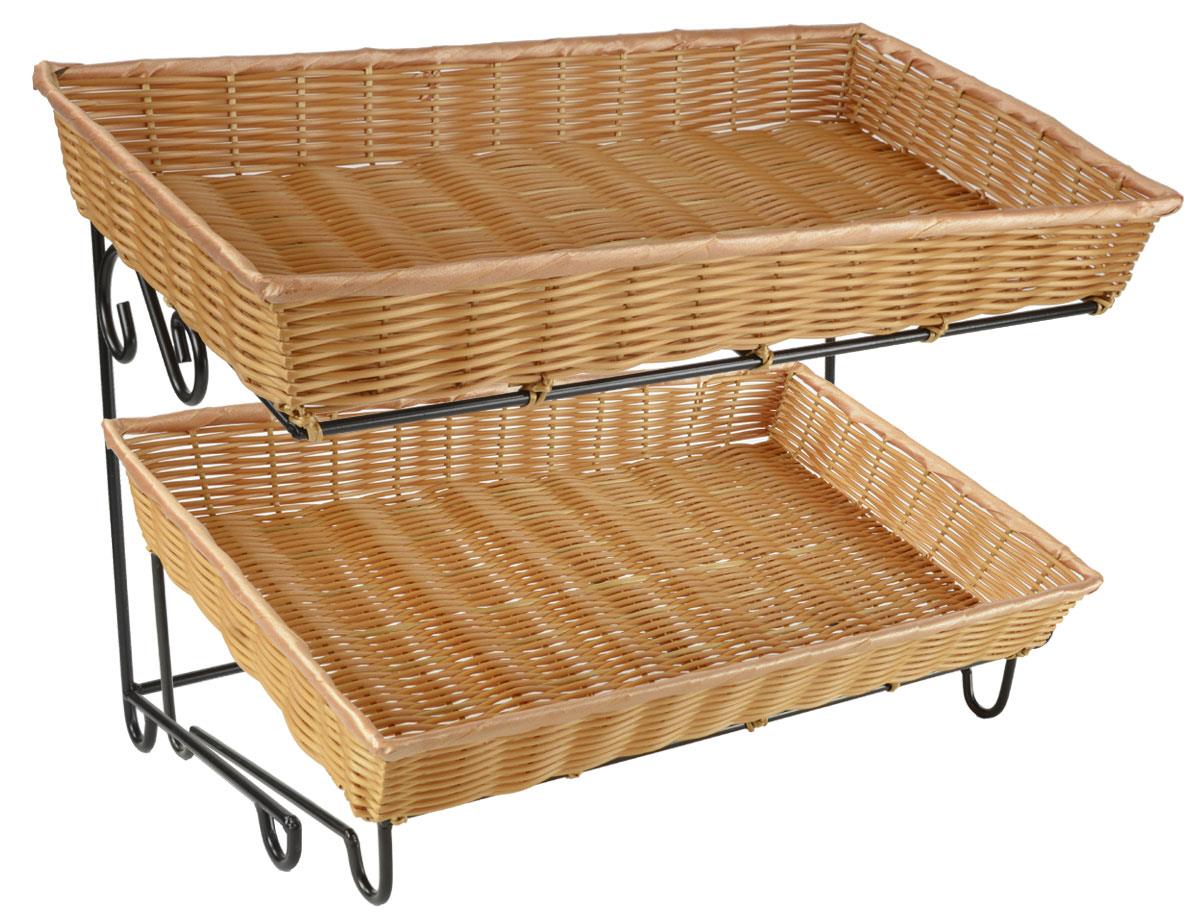 Basket Display Stands Metal Rack With (2) Baskets