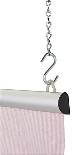 Mesh fabric banner comes with 2 high-grip aluminum snap rails
