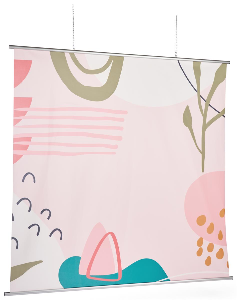Mesh fabric banner with semi-transparent design 