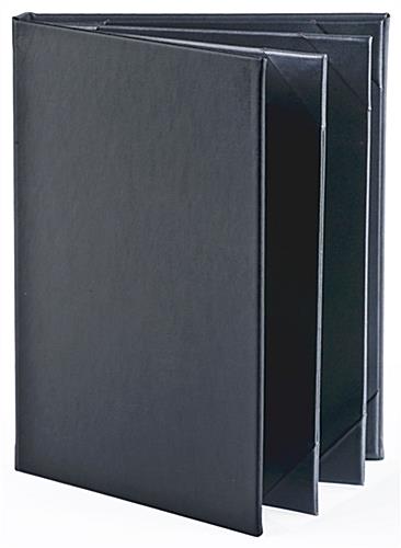 Restaurant Menu Holder (4) Page Cover w/ Synthetic Leather Finish