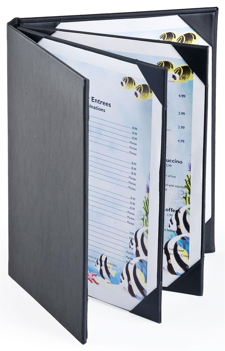 30 Packs Double Fold Menu Covers 8.5"x11" 2 Page 4 View Paper Menu Holders 