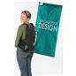 Walking human backpack banner with custom graphics