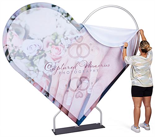 Double sided replacement graphic for HS7BWALLSS_Heart backdrop with zip closure 