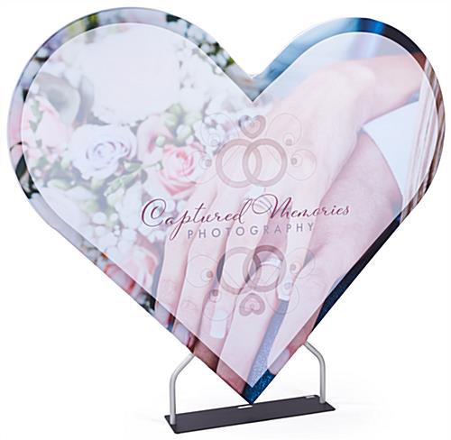 Heart shaped graphic backdrop with polyester fabric 
