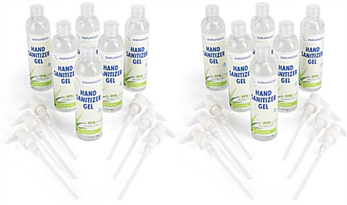 Hand sanitizing gel includes 12 bottles and 12 pumps