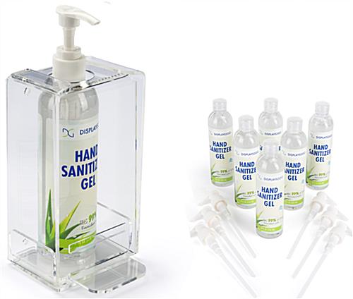 Countertop acrylic hygiene station bundle includes clear holder 