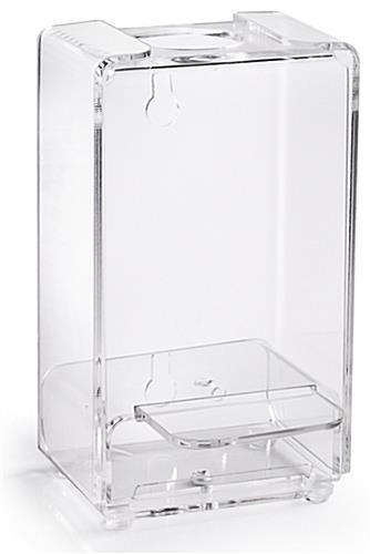 Hand sanitizer pump bottle holder with easy to move shelf