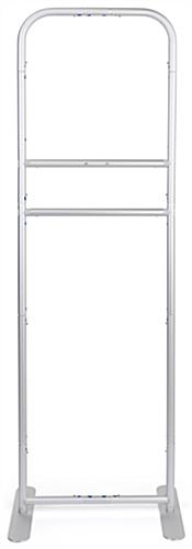 24 inch x 78.75 inch banner stand sanitizer dispenser frame with a sleek silver finish 