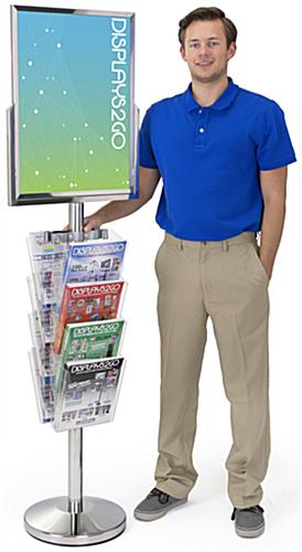 Sturdy 24 x 18 Floor Standing Sign with Magazine Holder