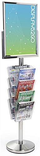 24 x 18 Floor Standing Sign with Magazine Holder, Steel Pole