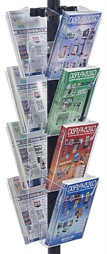 11” x 17” Sign Post with 8 Clear Literature Pockets, Acrylic Holders