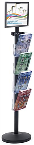 17” x 11” Sign Post with 4 Clear Literature Pockets, Floorstanding