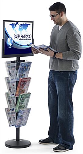 24" x 18" Sign Post with 8 Clear Literature Pockets, 25.8" Overall Width