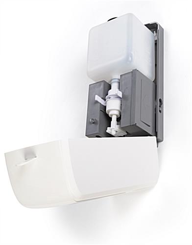 Decorative hand sanitizer dispenser compatible with gel sanitizing solution