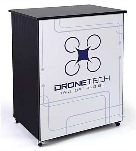 10' trade show booth kit SEG custom graphic front counter with storage