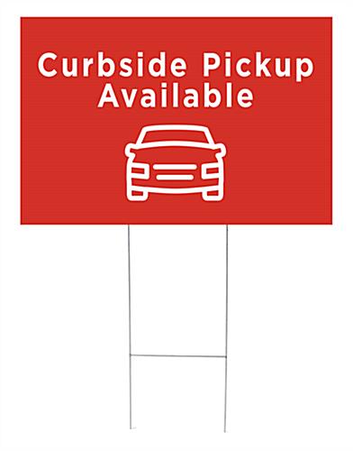 Curbside pickup available yard sign