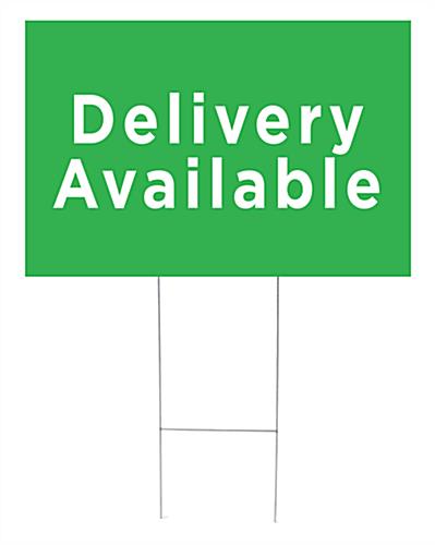 Delivery available yard sign