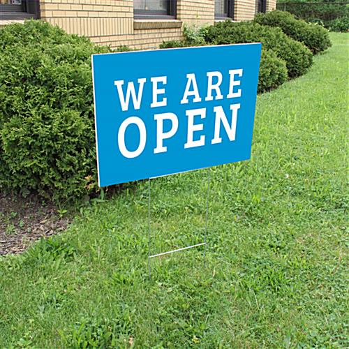 We are open yard sign