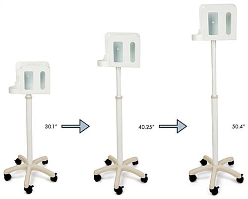 Respiratory hygiene station is height adjustable 