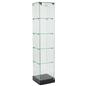 Tower Display That Has A Frameless Glass Design - Assembly Required Black Laminate Finish