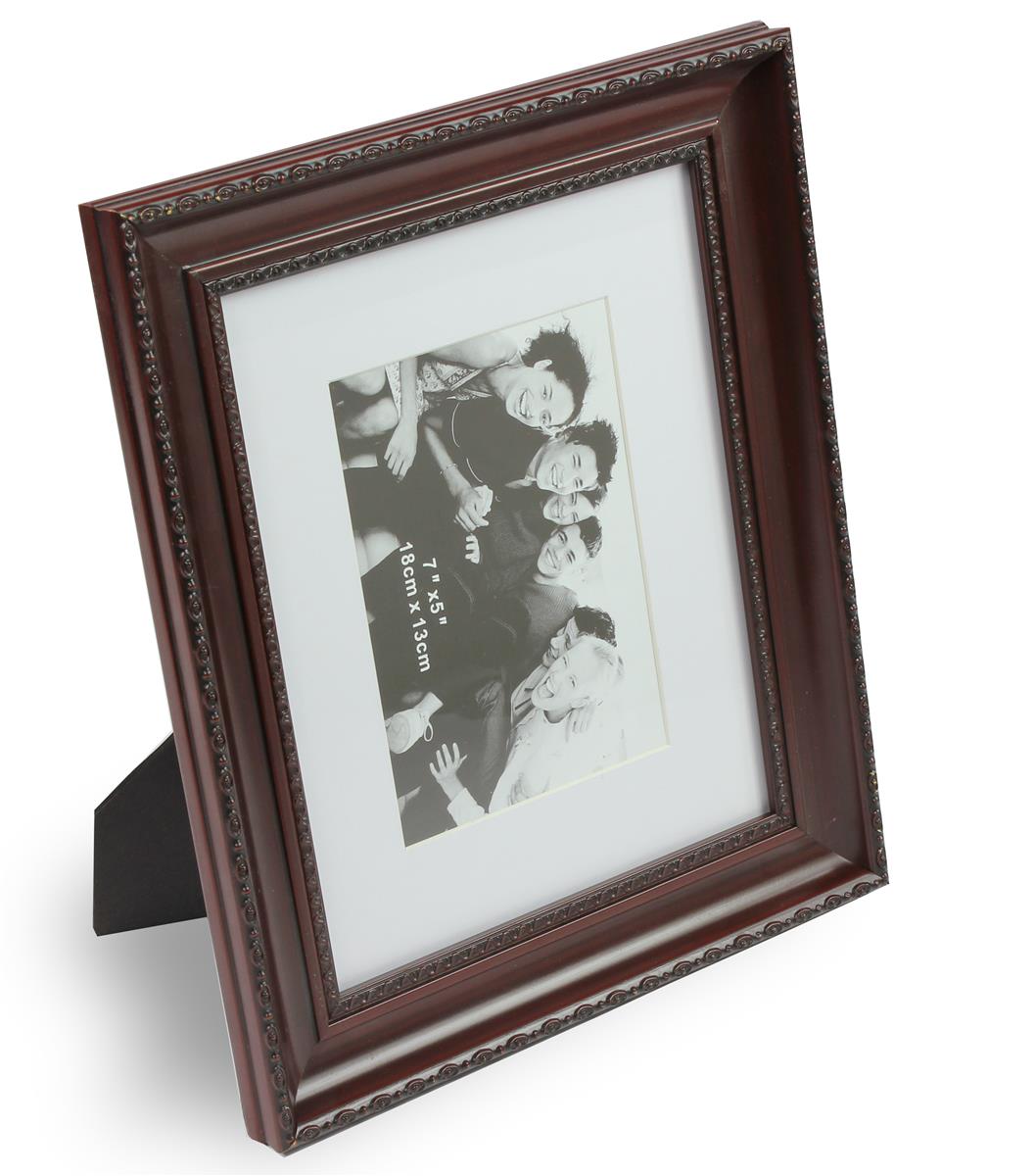 8 x 10 Mahogany Photo Picture Frame - Matted to 5 x 7