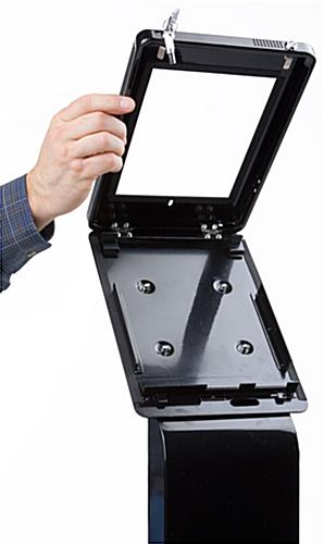 Anti-theft secure iPad floor stand with sets of keys 