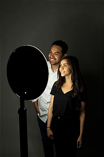 iPad photo booth stand with light ring for group selfies at events