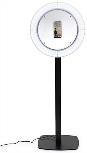 55 inch -70 inch iPhone photo booth station with an illuminated ring light 