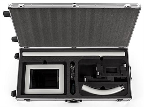 Floor to counter model inside storage case for convertible iPad stands