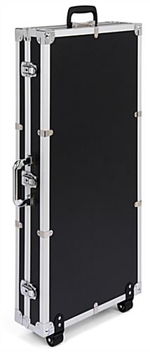 Storage case with wheels for portability