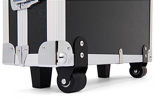 Storage case for convertible iPad stands with two feet for upright convenience