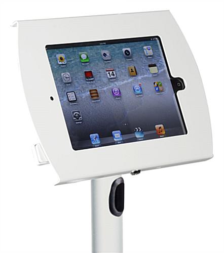 White iPad Floor Stand with Tilting Bracket