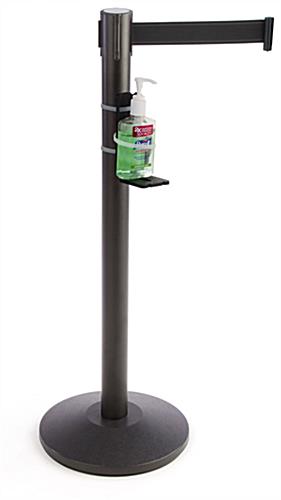 Bracket attachment for hand sanitizer with easy to install zip ties and metal bracket