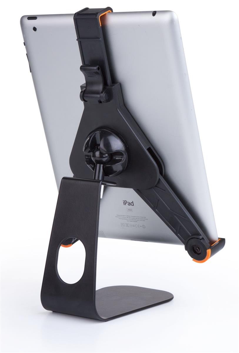 ipad counter stand with tilting and rotating bracket