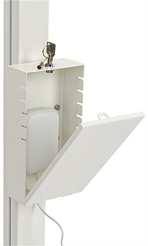 Locking pole mount utility box includes a set of 2 keys 