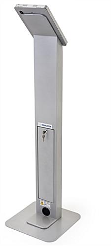 Silver secure tablet stand with contemporary design