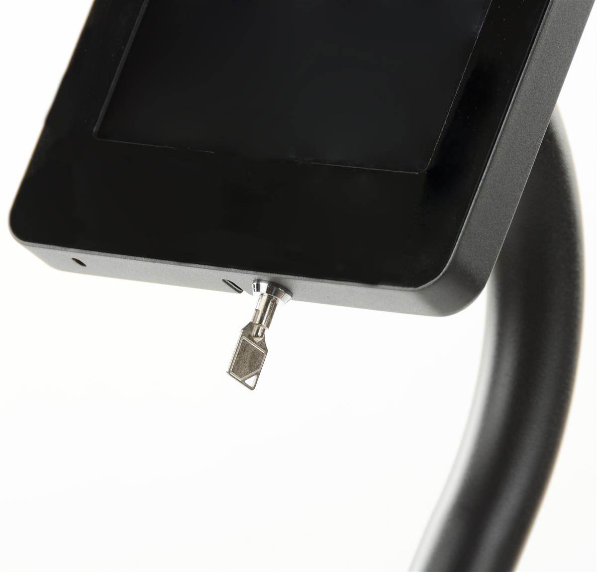 Tablet Pedestal Stand | Black Aluminum Kiosk with Locking