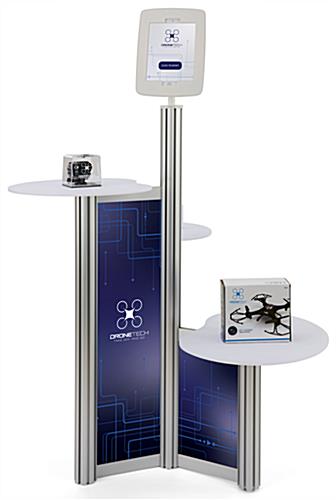 Customized iPad retail display with double-sided graphic panels