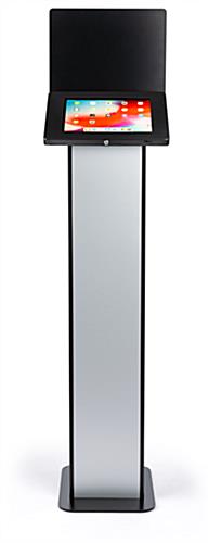 Black and silver customizable tablet info kiosk