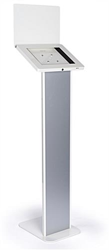 Elegant silver and white iPad panel kiosk