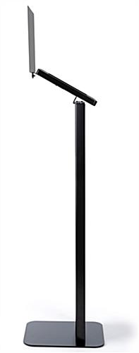 Black and silver brandable tablet kiosk with contemporary design