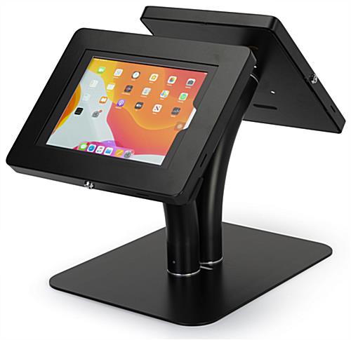 Convertible twin tablet floor stand with horizontal orientation option