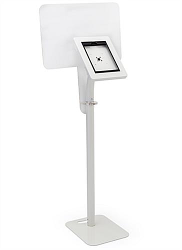 Interactive iPad station with custom graphics has a height adjustable pole