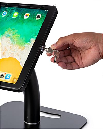 Adjustable iPad pro 12.9" floor stand  with anti-theft enclosure 