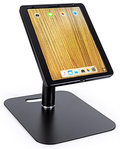 Adjustable iPad pro 12.9" floor stand shown in tabletop size 