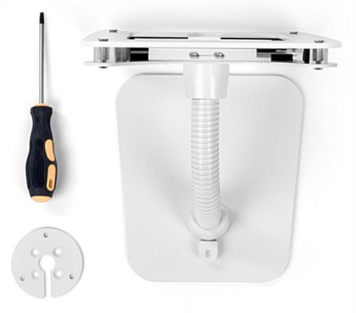 Custom secure flexible iPad stand with all hardware included