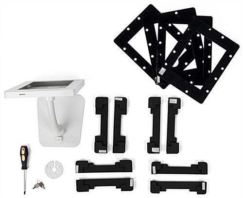 Anti-theft multi-mount iPad tablet stand for a variety of Apple products