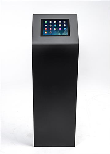 Black powder coated steel tablet kiosk stand for 12.9" devices